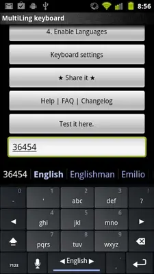 MultiLing Keyboard android App screenshot 5