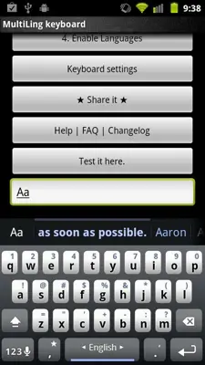 MultiLing Keyboard android App screenshot 6